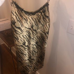 Leopard print slip dress